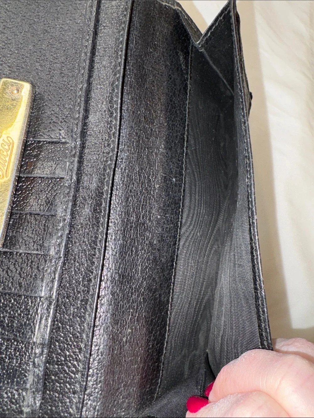 Gucci GG Wallet Black w/ Sherry Web Stripe - Picture 9 of 12